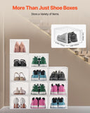 VEVOR Shoe Storage Boxes, 12 Pack Clear Stackable Shoe Boxes Storage Organizers with Magnetic Door, V952-KDDQTMCXXHQKSN20V001V0