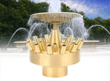 Brass Three-Layer Fountain Nozzle for Pond and Garden, 1-Inch Female Thread Sprinkler Head V1369-AZ3-W-11324