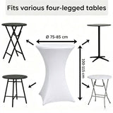 4-Pack White Stretch Cocktail Table Covers, Washable Fitted Spandex Covers for 80-85 x 110 cm High V1188-MS-731-004