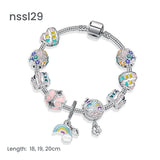 11 Styles Charm Bracelets Set,Colorful Alloy & Glass Beaded Bracelets, Buy 2 for Better V1132-NSSL39-DOUBLE