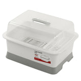 Dish Drainer Minimalist Dustproof Space Saving Dish Drying Bowl with Lid for Home Kitchen L V1294-YM0716-3118220114212