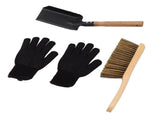 Fireplace Ash Shovel Brush Set Coal Hearth Clean Tools for Home with Black Silicone Gloves V1294-YM0706-3117230149711