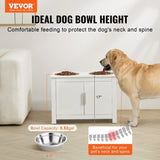 VEVOR Pet Feeding Station w/ 2 Elevated Dog Bowls Dog Food & Toy Storage Cabinet V952-MZCWHSWT17INOQPQNV0
