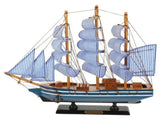 Wooden Sailboat Decoration for DIY Craft Blue Wood Ornament Desktop Sailboat .5 Inches V1369-AZ3-W-10547