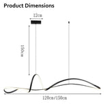 BAMDECOR A210 Modern LED Linear Pendant Lights with Dimmable LED and Adjustable Hanging Length 120cm V255-BAM-A210-L120