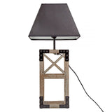 Designer Wooden TABLE LAMP Modern Rustic Geo Industrial Retro Desk Light V563-BR-75048