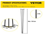 Hairpin Table Legs 40 inch, Set of 4 DIY Desk Table Legs 3 Rods Heavy Duty V952-TZZT4PCS40YC3G001V0