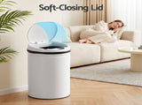 Devanti 30L Sensor Bin Automatic Touchless Trash Can Garbage Rubbish White SB-E-30L-WH