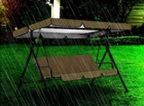 Garden Swing Seat Cover Set Replacement Canopy and Cushion Cover Weather Resistant Fabric for Double V1366-AZ2-W-14873