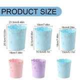 Small Purple Round Mini Plastic Trash Cans, Desktop Wastebasket Garbage Bin Bathroom Trash V1370-AZ4-12383