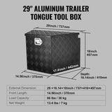 Trailer Tongue Box, Aluminum Alloy Diamond Plate Tongue Box Tool Chest, Heavy Duty Trailer Box V952-TCGJXLHJHS29XG563V0