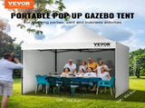 Pop Up Canopy Tent Outdoor Gazebo Tent 10x10FT with Sidewalls & Bag White V952-DCSYPBS1010FTGMH8V0