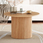 Luxe Ribbed Round Coffee Table Wooden V264-TAB-723C-NTR-NA-1