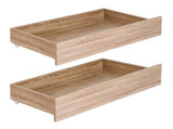 Artiss 2pcs Under Bed Storage with Wheels Rolling Wooden Drawers Single & Double WBED-F-DRAW-OAT-SD-WD-X2