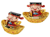 12 Inch Solar Powered Statue God of Wealth Nodding Ornament Prosperity and Fortune Meaning Car V1294-YM0901-3115230138511