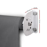 Instahut Window Fixed Pivot Arm Awning Patio Outdoor Blinds Retractable 2.8X2.1M AWN-B-FIXED-PS-28-GREY