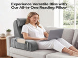Giselle Reading Pillow For Bed With Non-Sag Solid Memory Foam, Back Pillow For Bed Sitting Up PILLOW-READ-MEFO-GY