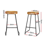 Artiss 4x Bar Stools Tractor Seat 75cm Wooden BA-TW-9090-NTX4