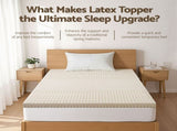 Giselle Bedding Latex Mattress Topper, 7.5cm Thick 7-Zone Pressure Relief Bed Pad with Washable TOPPER-LT-KS-75