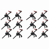 Workshop Setup 12-Pack Quick Grip Clamps, 4-Inch Quick-Release Bar Clamps for Woodworking V1366-AZ2-W-15669
