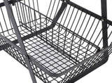 Countertop Fruit Basket Large Capacity Portable Modern Metal Rectangle Basket with Wooden Handle for V1294-YM0901-3111240060011