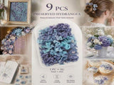 Blue Purple Gradient Preserved Hydrangea Dried Floral Resin Supply Bundle of 9 V1221-XM-LB807-ZS19