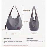 Women's Multi-pocket Shoulder Fashion Canvas Handbag, Women Shoulder Tote Vintage Top-Handle V1192-AZ-W-3066