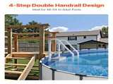 4-Step Grey Robust Pool Ladder of 2 Handrails for 1219.2-1371.6 mm Pools V952-DXYCTLTSFSSLS1J0IV0