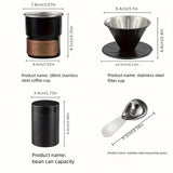 6-Piece Pour Over Coffee Set, Coffee Machine Gift Box, Pour Over Coffee Kettle, Coffee Cup, Coffee V1232-KFLXTZ003