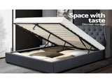 Artiss Bed Frame King Size Gas Lift Charcoal ISSA BFRAME-E-ISSA-K-CHAR-AB