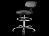 Levede Swivel Office Chair Ergonomic Stool Height Adjustable Footrest Backrest BR1073-BK-H-AU