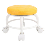 Low Roller Seat PU Leather Low Stool Mute Wheel Swivel Low Height Round Roller Chair for Home Office V1294-YM0901-3116240026813