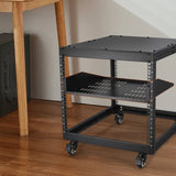 VEVOR 2U Server Rack Shelf 16"/406 mm Depth Vented Rack Mount Shelf with Tray V952-FWQJJGB2U16Y33AWQV0