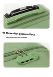 Dark Green Compact 18-Inch Carry-On Suitcase Lightweight ABS Hardside Spinner Luggage V888-ELOSUNG23819