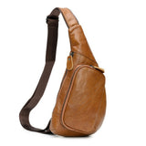 Brown Men's Leather Sling Backpack - Casual Crossbody Chest Bag V888-ELOSUNG38135