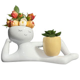 Fake Succulents Plant, Artificial Human Shaped Resin Pots, Cute Desk Desk Plant for Office V1192-AZ-W-29589