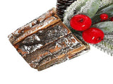 35cm Tabletop Xmas Tree Bark Wooden Barrel Decoration Artificial Bouquet Ornament for Home Hotel V1294-YM0901-3115240094713