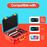 DEVASO Carrying Case for Nintendo Switch OLED Case, Professional Safe Hard-Red & Blue V413-1120486-RB