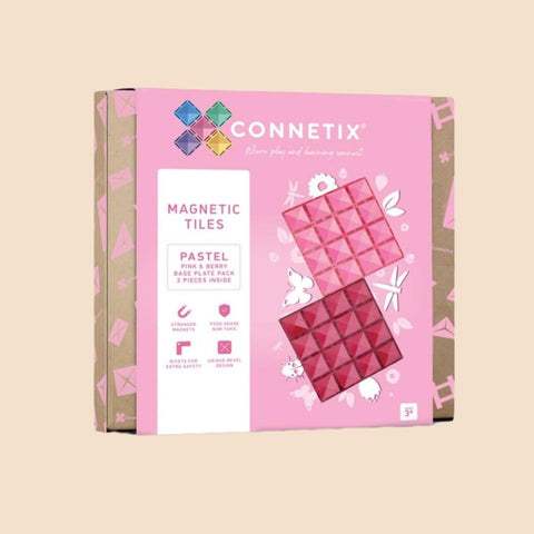 Connetix Tiles 2 Piece Base Plate Lemon - Peach DTK-CON-P2BP-LP