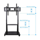 32" -100" Heavy Duty Floor TV Stand TV Cart Trolley Height Adjustable Mount Bracket V767-U-990A