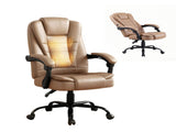 Artiss Massage Office Chair Executive Computer Gaming Chairs Brown PU Leather Espresso MOC-09M-2P-EP