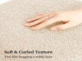 2X Round Stacked Ottoman Stool Teddy Fleece Fabric Foot Rest 38cm BEIGE V274-FT-STP067-BE2