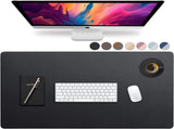 Leather Desk Pad 36" x 20", Office Desk Mat Waterproof Black - Premium Quality - Smooth Mouse V1258-DP02-C-353