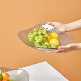 3 Pack Fruit Bowl Wave Edged Clear Plastic Serving Bowls Modern Clear Plastic Salad Bowls Fruit V1192-AZ-W-35687