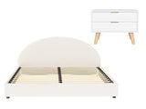 Artiss Queen Bed Frame Bedside Table Set Gas Lift Storage Base with Boucle Fabric Upholstered BFRAME-SET-ELLA-BS-03