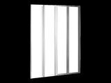 4 Fold Chrome Folding Bath Shower Screen Door Panel 1000 x 1400mm V63-830161