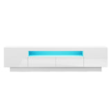 Artiss TV Unit Entertainment Unit Storage Drawer RGB LED 180cm White FURNI-Q-LED-TV180-2D-WH-AB