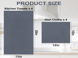 Homaxy 100% Cotton Kitchen Towels and Dishcloths Set, 12 x 12 Inches and 13 x 28 Inches, Set of 8 V1258-DP02-F-140