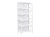 6 Tier Tall Bookshelf, White V1127-AU-CS03-WHT