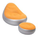 Inflatable Lounge Chair Folding Portable Blow Up Sofa with Footstool for Indoor Outdoor Balcony V1294-YM0901-3116250000412